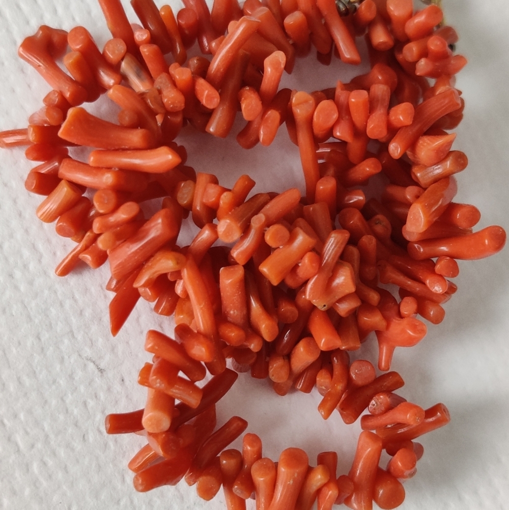 Vintage Natural Mediterranean Branch Red Coral Necklace